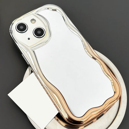 ELECTROPRIME For iPhone 15 Gradient Wave Mirror TPU Phone Case(Gold)