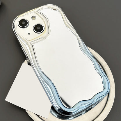 ELECTROPRIME For iPhone 15 Gradient Wave Mirror TPU Phone Case(Blue)