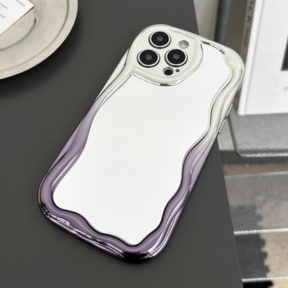 ELECTROPRIME For iPhone 15 Plus Gradient Wave Mirror TPU Phone Case(Rose Red)