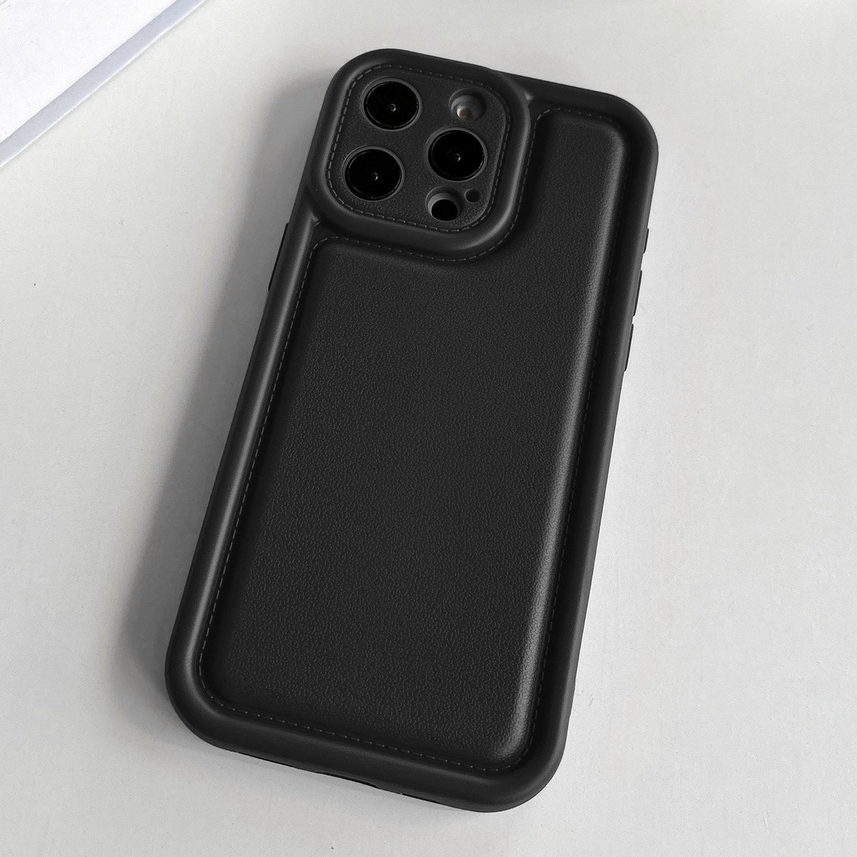 ELECTROPRIME For iPhone 15 Plus Frosted Leather Texture TPU Phone Case(Black)