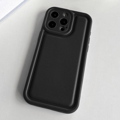 ELECTROPRIME For iPhone 15 Plus Frosted Leather Texture TPU Phone Case(Black)