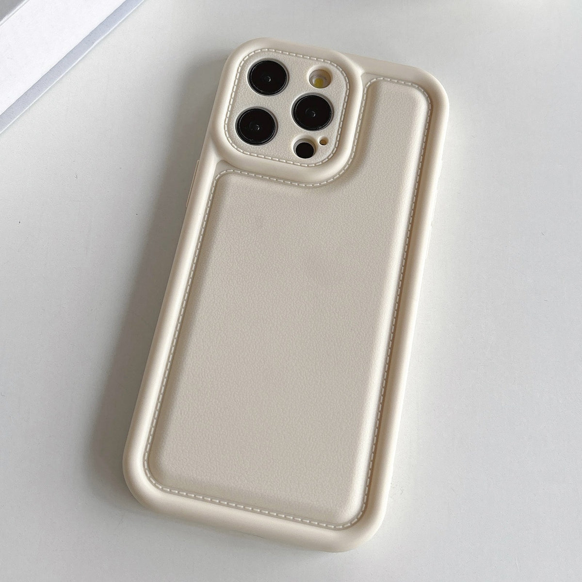 ELECTROPRIME For iPhone 15 Frosted Leather Texture TPU Phone Case(White)