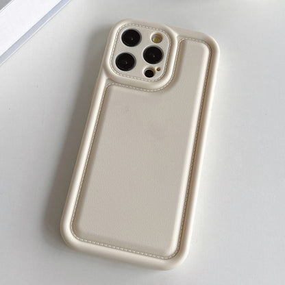 ELECTROPRIME For iPhone 15 Frosted Leather Texture TPU Phone Case(White)