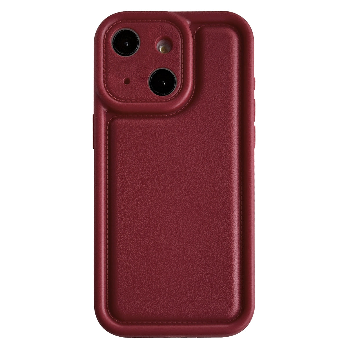 ELECTROPRIME For iPhone 15 Frosted Leather Texture TPU Phone Case(Wine Red)