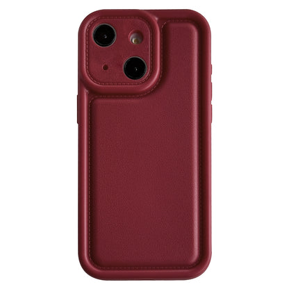 ELECTROPRIME For iPhone 15 Frosted Leather Texture TPU Phone Case(Wine Red)