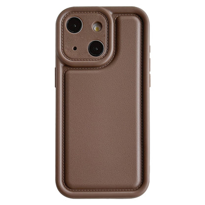ELECTROPRIME For iPhone 15 Frosted Leather Texture TPU Phone Case(Coffee)