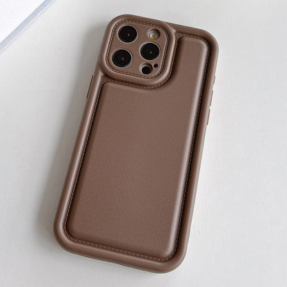 ELECTROPRIME For iPhone 15 Frosted Leather Texture TPU Phone Case(Coffee)