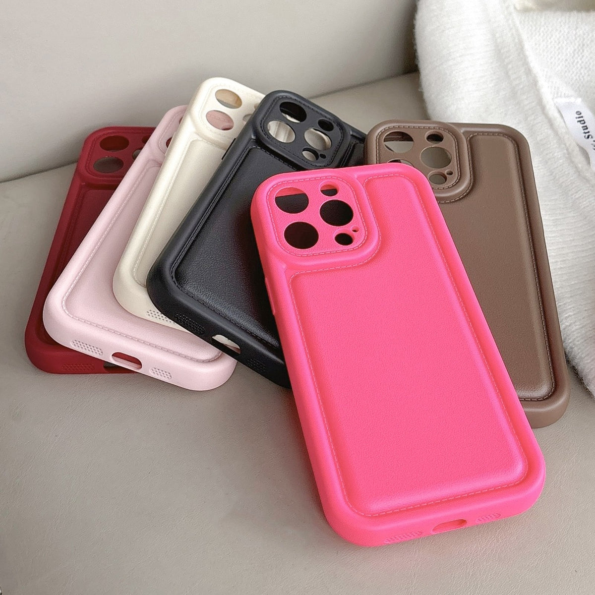 ELECTROPRIME For iPhone 15 Plus Frosted Leather Texture TPU Phone Case(Black)