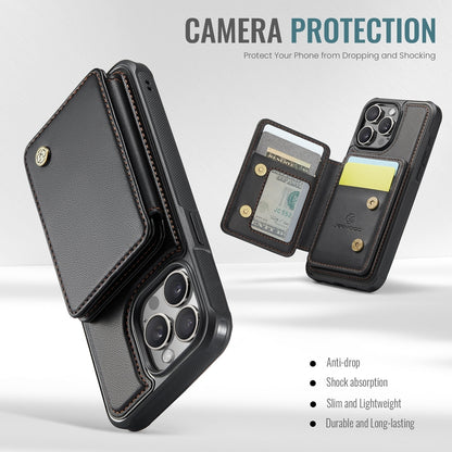 ELECTROPRIME For iPhone 15 JEEHOOD J05 Business Magnetic Style RFID Leather Phone Case(Black)