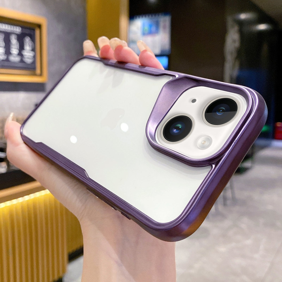 ELECTROPRIME For iPhone 15 Plus Electroplating TPU Frame Hybrid PC Phone Case(Purple)