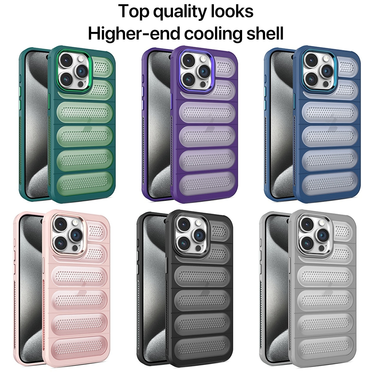 ELECTROPRIME For iPhone 15 Plus Cooling Armor Translucent Mesh Breathable Phone Case(Blue)