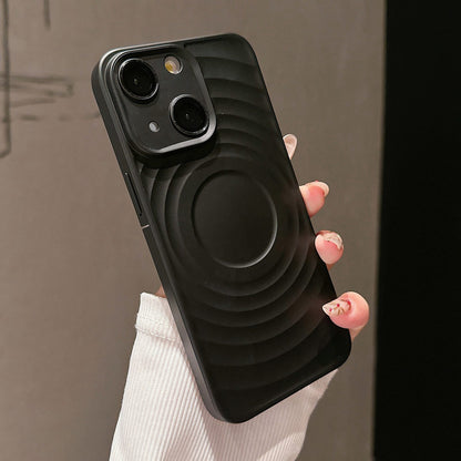 ELECTROPRIME For iPhone 15 Wave Texture PC Shockproof Phone Case(Black)