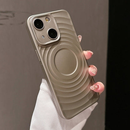 ELECTROPRIME For iPhone 15 Wave Texture PC Shockproof Phone Case(Grey)