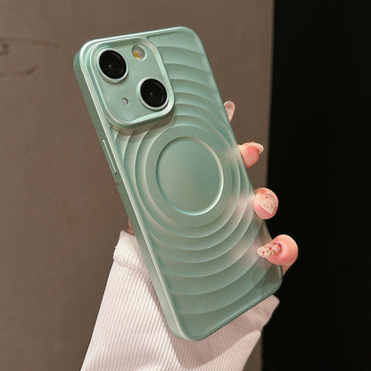 ELECTROPRIME For iPhone 15 Wave Texture PC Shockproof Phone Case(Cyan)