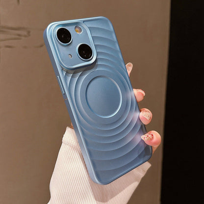 ELECTROPRIME For iPhone 15 Wave Texture PC Shockproof Phone Case(Blue)