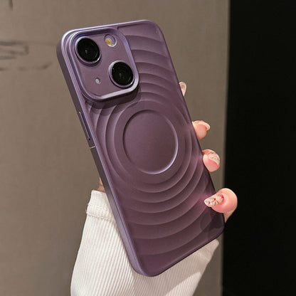ELECTROPRIME For iPhone 15 Wave Texture PC Shockproof Phone Case(Purple)