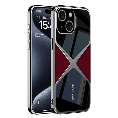 ELECTROPRIME For iPhone 15 GKK Leather Electroplating Supersonic Speed Shockproof Phone Case(Red)