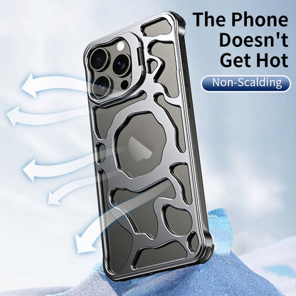 ELECTROPRIME For iPhone 15 Auspicious Cloud Series MagSafe Metal Phone Case with Bracket(Grey)