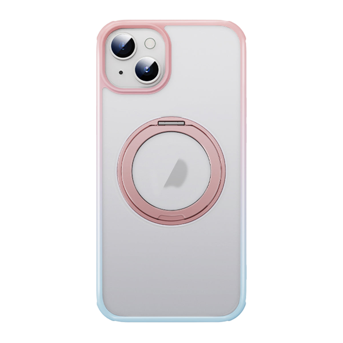 ELECTROPRIME For iPhone 15 MagSafe Holder PC Hybrid TPU Phone Case(Pink Blue)