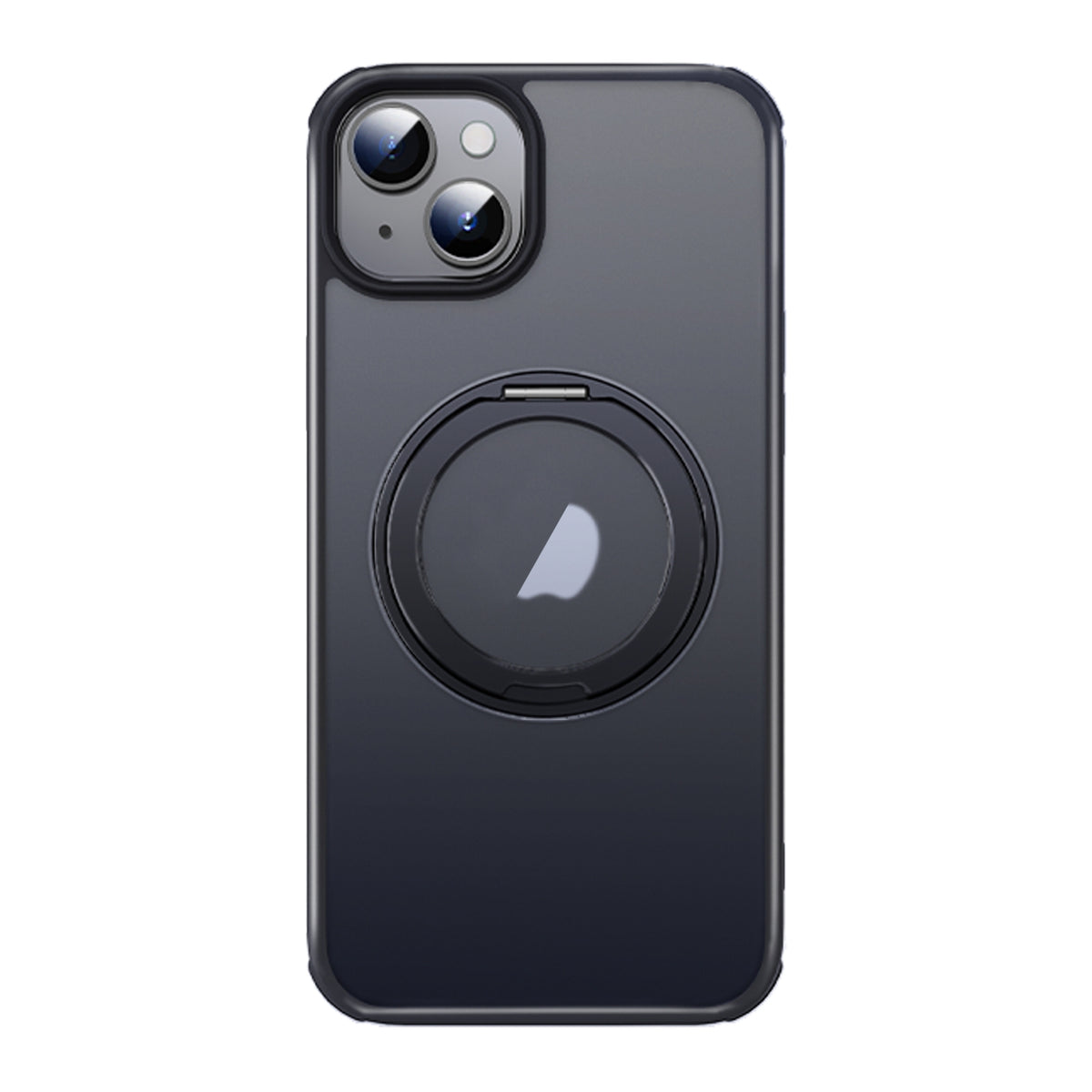 ELECTROPRIME For iPhone 15 MagSafe Holder PC Hybrid TPU Phone Case(Matte Black)