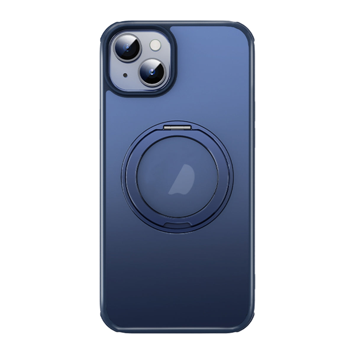 ELECTROPRIME For iPhone 15 MagSafe Holder PC Hybrid TPU Phone Case(Matte Blue)