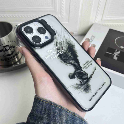 ELECTROPRIME For iPhone 15 Colorful Wave Circle Creative Pattern Phone Case(Sketch Wings)