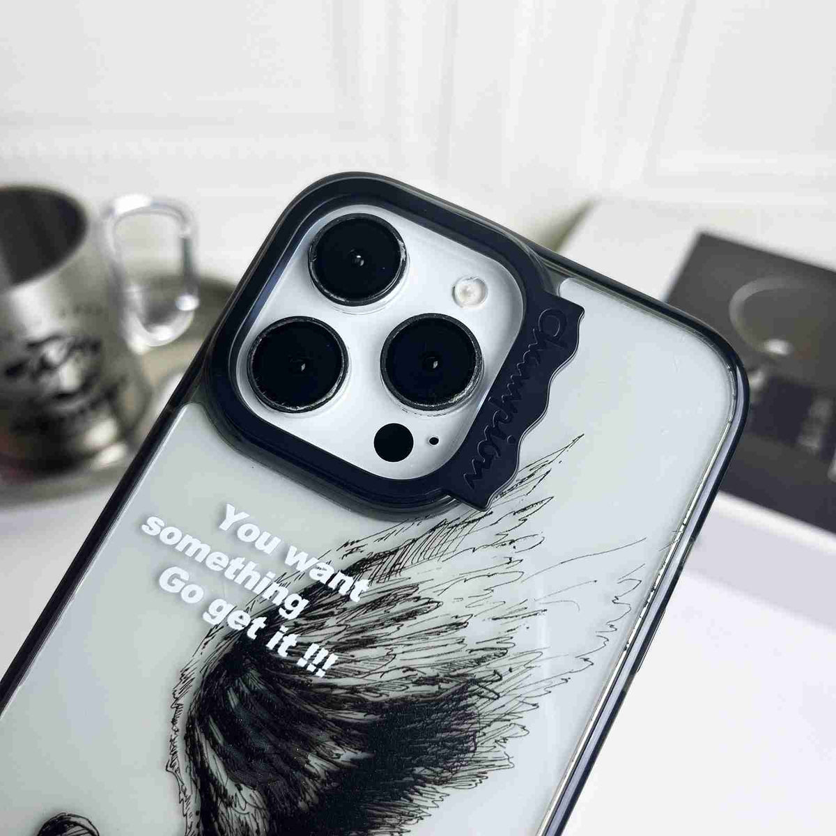 ELECTROPRIME For iPhone 15 Colorful Wave Circle Creative Pattern Phone Case(Sketch Wings)