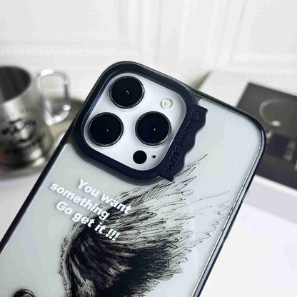 ELECTROPRIME For iPhone 15 Colorful Wave Circle Creative Pattern Phone Case(Sketch Wings)