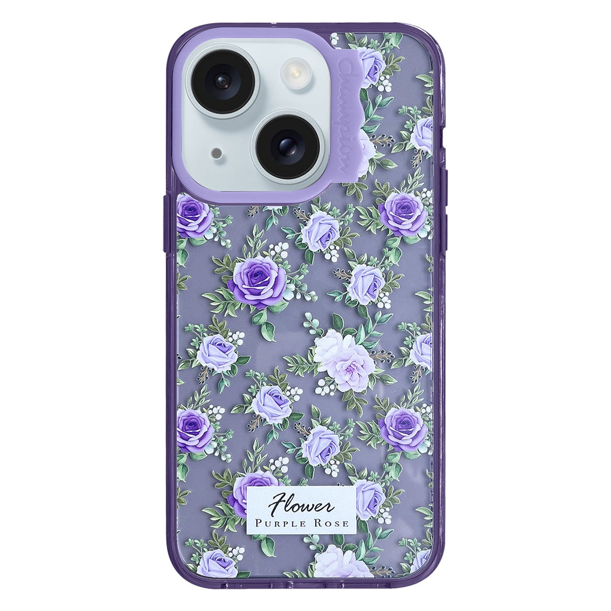 ELECTROPRIME For iPhone 15 Colorful Wave Circle Creative Pattern Phone Case(Purple Flower)