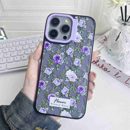 ELECTROPRIME For iPhone 15 Colorful Wave Circle Creative Pattern Phone Case(Purple Flower)
