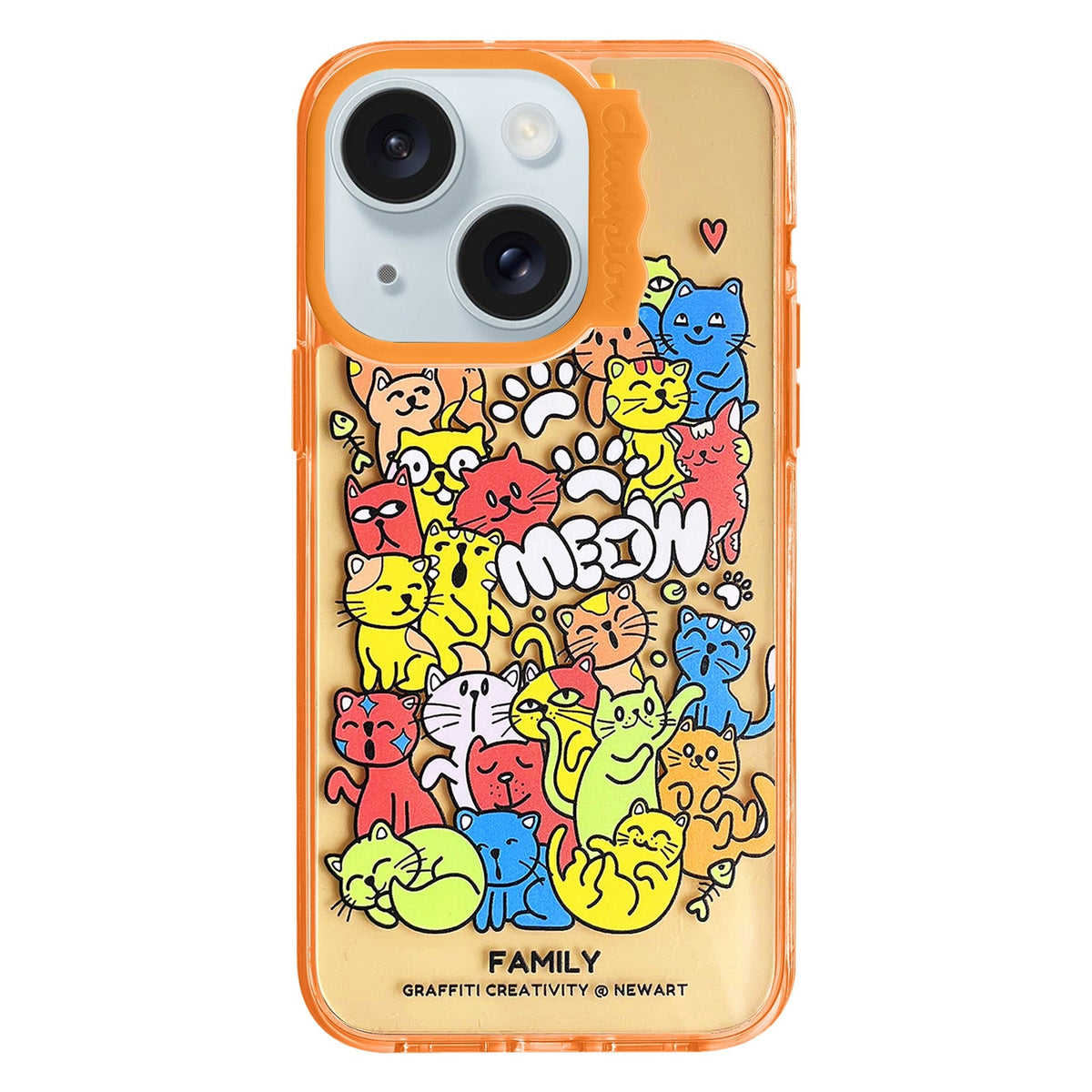 ELECTROPRIME For iPhone 15 Colorful Wave Circle Creative Pattern Phone Case(Orange Animals)