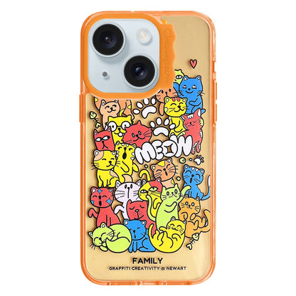 ELECTROPRIME For iPhone 15 Colorful Wave Circle Creative Pattern Phone Case(Orange Animals)