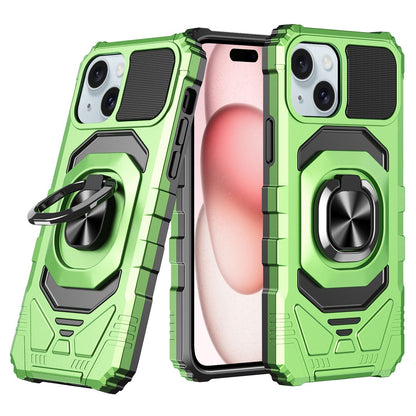 ELECTROPRIME For iPhone 15 Plus Magnetic Ring Holder Phone Case(Green)