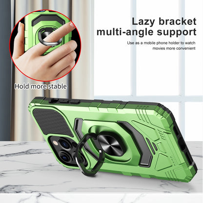 ELECTROPRIME For iPhone 15 Plus Magnetic Ring Holder Phone Case(Green)