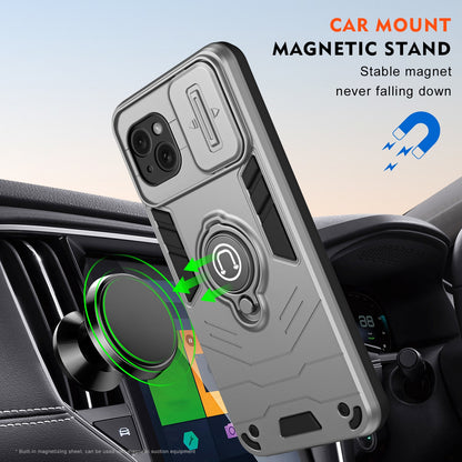 ELECTROPRIME For iPhone 15 Plus Camshield Ring Holder Phone Case(Grey)