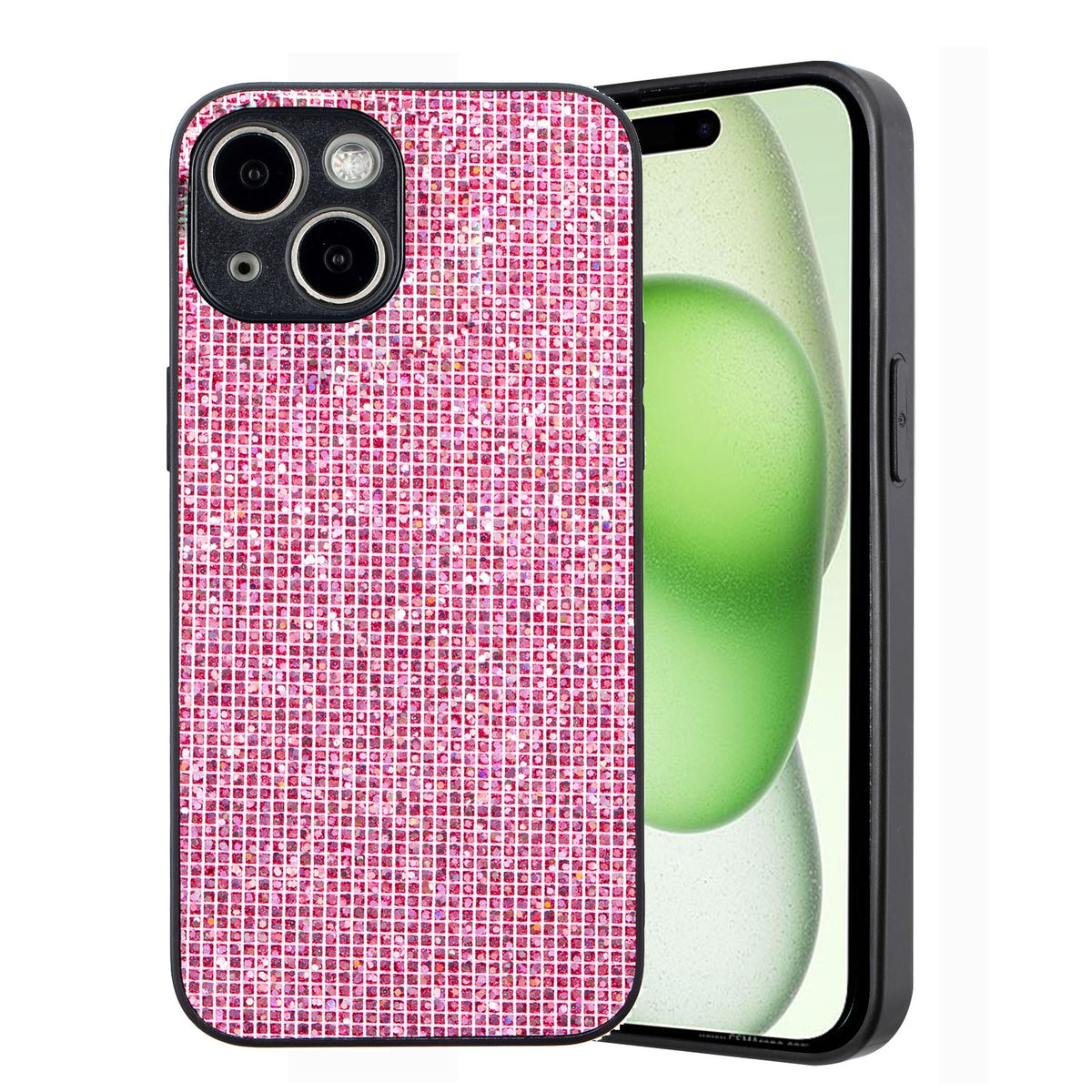 ELECTROPRIME For iPhone 15 Glitter Powder TPU Hybrid PC Phone Case(Pink)