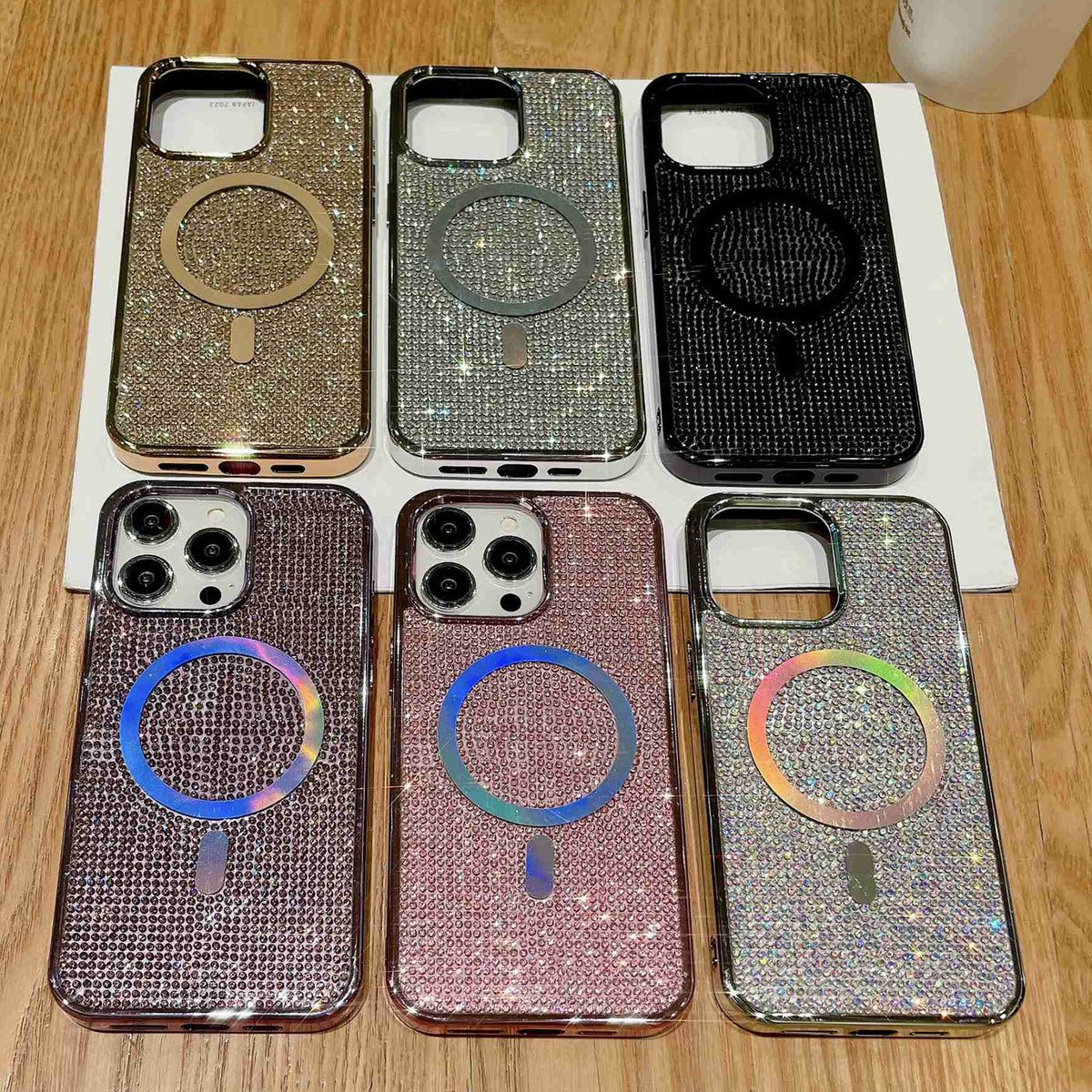 ELECTROPRIME For iPhone 15 Plus Diamonds Plated Magsafe Phone Case(Purple)