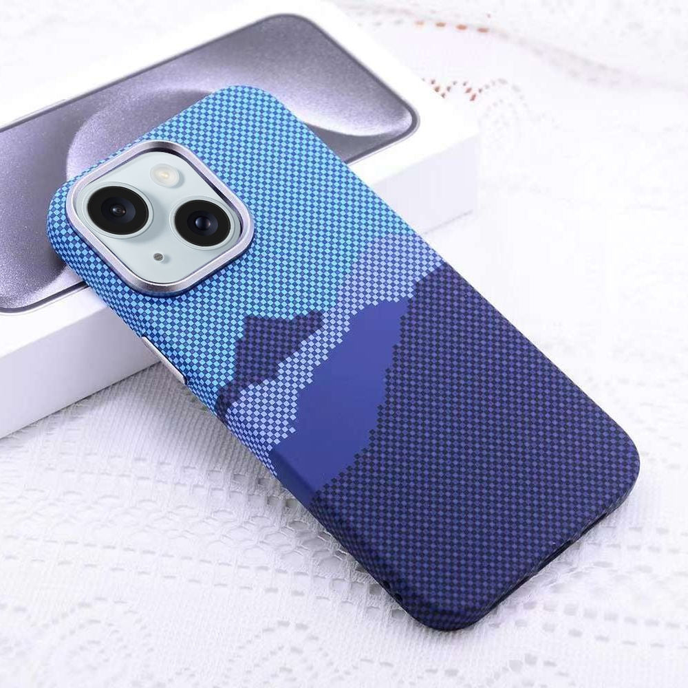 ELECTROPRIME For iPhone 15 Kevlar Carbon Fiber Texture MagSafe Magnetic Phone Case(Blue)