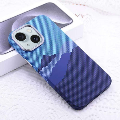 ELECTROPRIME For iPhone 15 Kevlar Carbon Fiber Texture MagSafe Magnetic Phone Case(Blue)