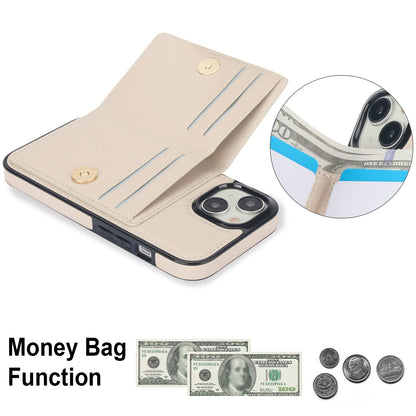 ELECTROPRIME For iPhone 15 RFID Anti-theft Card Ring Holder Phone Case(White)