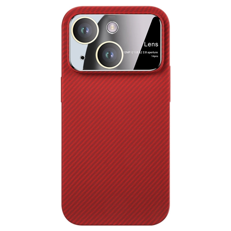 ELECTROPRIME For iPhone 15 Large Window Carbon Fiber Shockproof Phone Case(Red)
