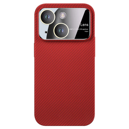 ELECTROPRIME For iPhone 15 Large Window Carbon Fiber Shockproof Phone Case(Red)