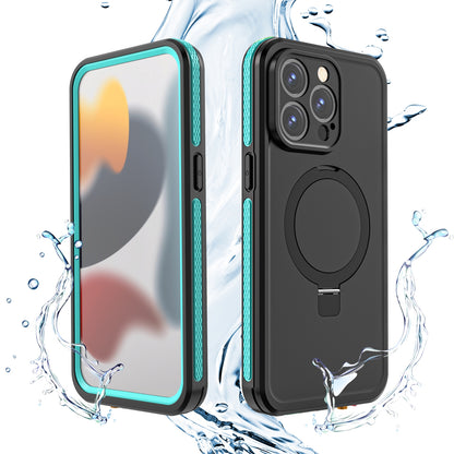 ELECTROPRIME For iPhone 15 RedPepper IP68 Waterproof MagSafe Magnetic Holder Phone Case(Blue)