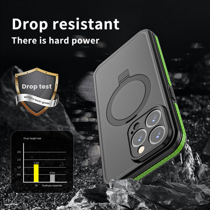 ELECTROPRIME For iPhone 15 RedPepper IP68 Waterproof MagSafe Magnetic Holder Phone Case(Green)