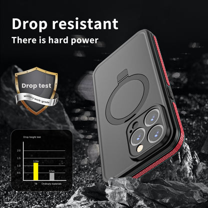 ELECTROPRIME For iPhone 15 RedPepper IP68 Waterproof MagSafe Magnetic Holder Phone Case(Red)
