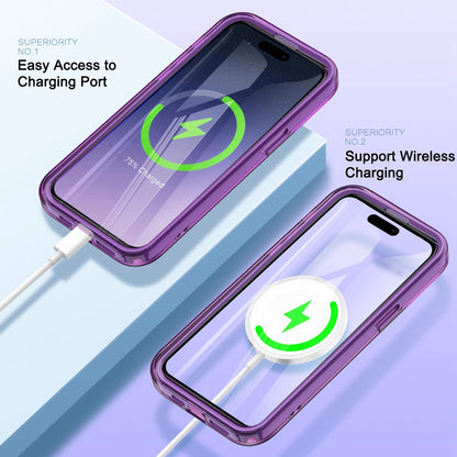 ELECTROPRIME For iPhone 15 Plus Colorful MagSafe Magnetic PC Hybrid TPU Phone Case(Dark Purple)
