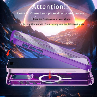 ELECTROPRIME For iPhone 15 Plus Colorful MagSafe Magnetic PC Hybrid TPU Phone Case(Dark Purple)