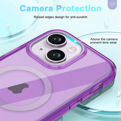 ELECTROPRIME For iPhone 15 Plus Colorful MagSafe Magnetic PC Hybrid TPU Phone Case(Dark Purple)