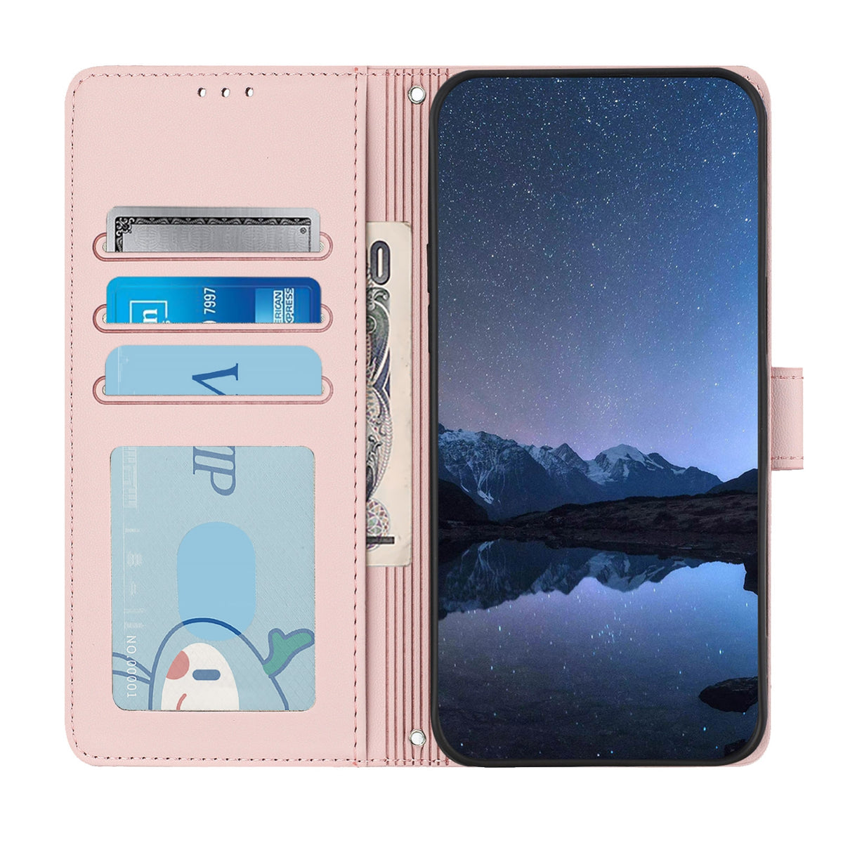 ELECTROPRIME For iPhone 15 Cat Rat Embossed Pattern RFID PU Phone Case with Wrist Strap(Pink)