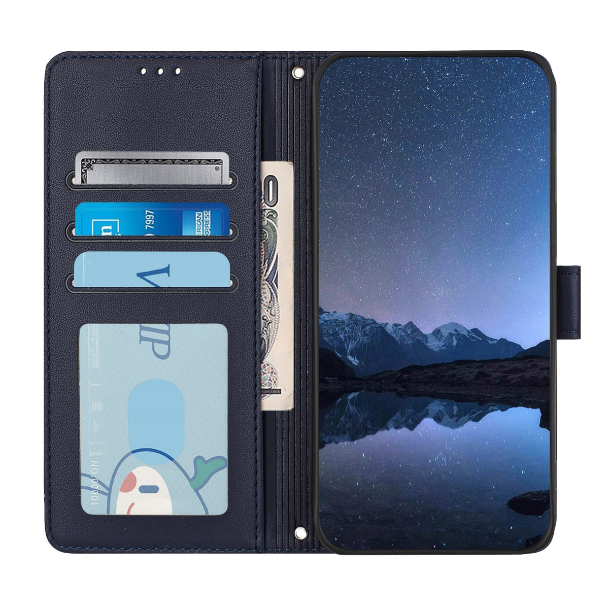 ELECTROPRIME For iPhone 15 Cat Rat Embossed Pattern RFID PU Phone Case with Wrist Strap(Blue)